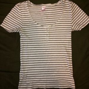 Black and white striped top